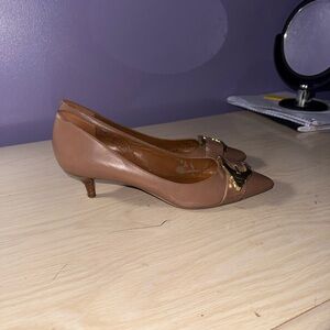 Elegant Brown Kitten Heel Shoes